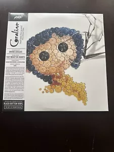 Coraline Soundtrack 15th Anniversary Mondo Black Button Disc Vinyl (LT. Edition) - Picture 1 of 2