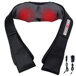 Shiatsu Neck & Back Massager with Heat Deep Kneading Massage Pillow for Shoulder - Picture 1 of 8