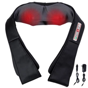 Masajeador de cuello y espalda Shiatsu con almohada de masaje de amasado profundo calor para el hombro - Imagen 1 de 8