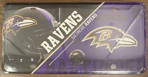BALTIMORE RAVENS SPLIT DESIGN 6"x12" METAL LICENSE PLATE CAR NEW RICO - Picture 1 of 1