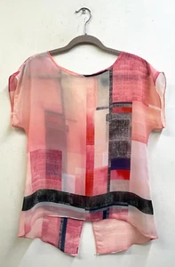 Blusa Casa Blanca Mercado Negro Dobladillo Alto Bajo Agujero Trasero Talla Pequeña - Imagen 1 de 3