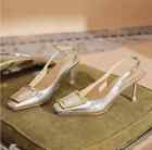 Éscarpins Chaussures Haute Femme 7.5 CM Argent Or Montre Cuir Synthetique 70857
