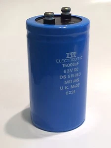 15000UF 63V HI RIPPLE ITT UK MADE VINTAGE ELECTROLYTIC POWER CAPACITOR fd6e16 - Picture 1 of 1