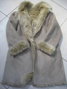 LONG FAUX FUR COAT 12 14 teddy medium warm winter penny lane WALLIS collar cuffs - Picture 1 of 13