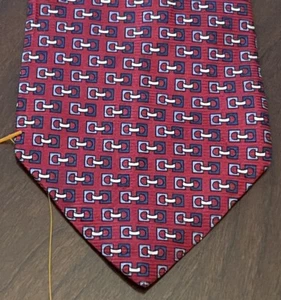 Vintage Tommy Hilfiger Red Blue 100% Silk Men’s Neck Tie Made In USA - Picture 1 of 9
