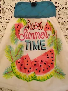 Sweet Summer Time Watermelon Kitchen Oven Door Hanging Towel Fun Pool Side BBQ - Picture 1 of 1