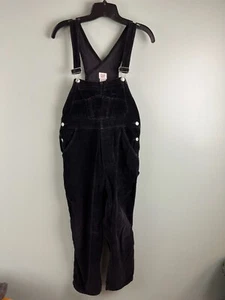 Vintage Gap Y2K Overalls Black Velvet Kids LG 9/10 Baggy 90s Painter Carpenter - Picture 1 of 9