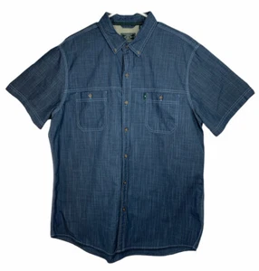 G.H. BASS & CO. Blue Sz XL Short Sleeve Chest Pockets Button Down Outdoor Shirt  - Picture 1 of 9