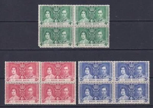Hong Kong GVI 1937 Coronation Blocks of Four MNH. - Picture 1 of 2
