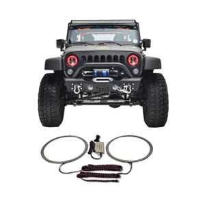 Bright Red Angel Eye Headlight Halo kit for Jeep Wrangler 07-17 - Imagen 1 de 3
