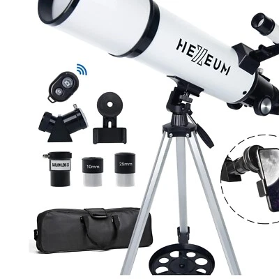 80mm Portable Astronomical Telescope with Wireless Control & Phone Adapter - Image 1 of 4