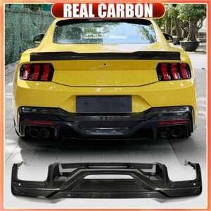 For Ford Mustang S650 2.3 Standard 2024UP REAL CARBON Rear Bumper Diffuser Lip - Picture 1 of 18