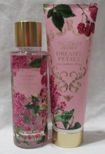 Victoria's Secret Fragrance Mist & Lotion Set Lot of 2 DREAMY PETALS raspberry - Picture 1 of 4