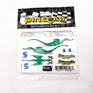 Pinecar Dry Transfer Decals Dragonfire P308 Made in USA 1990 Sealed - Picture 1 of 5