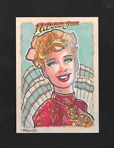 Indiana Jones 2008 Heritage COLOR SKETCH CARD Rich Molinelli 1/1 Kate Capshaw - Foto 1 di 2