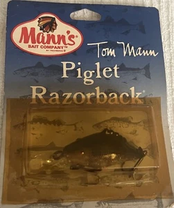 80s Vintage TOM MANN’S PIGLET RAZORBACK Fishing Lure New In Package - Picture 1 of 10