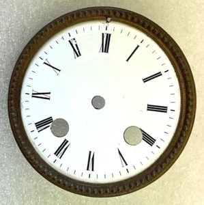 Antiguo reloj francés esfera y bisel de porcelana se adapta a apertura de 3 1/2" - Imagen 1 de 2