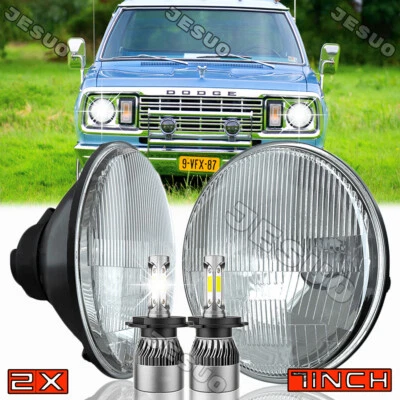 7 Inch Round LED Headlight For Dodge D100 D150 D200 D300 Dart Ramcharger Pickup Foto 1 de 4