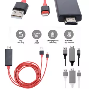 2M HDMI TV AV Adapter Cable For Apple Iphone - Picture 1 of 13