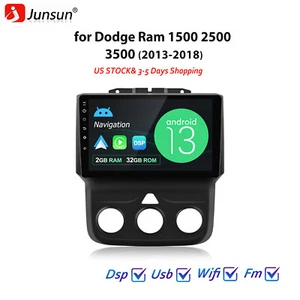 Stereo Car Radio Apple Carplay For 2013-2018 Dodge Ram 1500 2500 3500 Android 13 - Picture 1 of 15