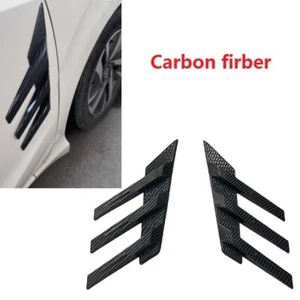 Carbon Fiber Look Car Side Fender Wing Air Flow Intake Vent Trim Sticker Decor - Foto 1 di 6