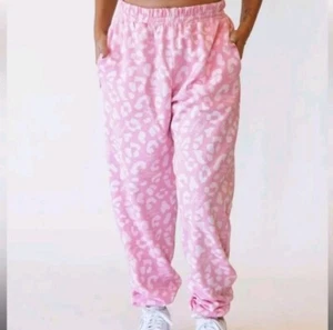 A**holes Live Forever ALF Linda Finegold Pink Cheetah Leopard Print Sweatpants - Picture 1 of 8