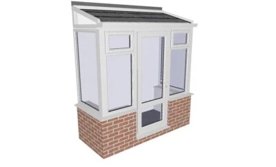 INCREDIBLE OFFER!! DIY PORCH white lean to on dwarf wall 2.8m x 1m - Image 1 of 2