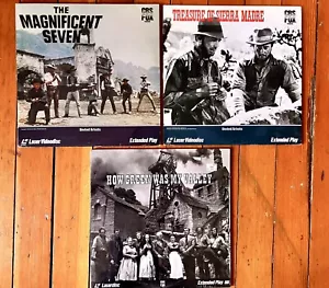 3pc Western Laserdisc Magnificent Seven Treasure Sierra Madre How Green Valley - Picture 1 of 2