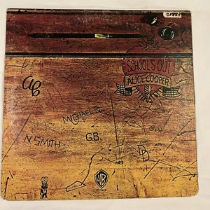 Alice Cooper Schools Out LP Warner 1972 VG Vinyl Desk Cover 1st Press Green - Picture 1 of 5