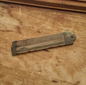 VTG Lufkin No. 372 Caliper Wooden Folding Ruler Tool Boxwood Carpentry - Picture 1 of 13