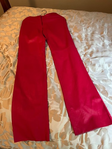 Pantaloni vintage Versus Versace rosa rosso morbido in pelle taglia 40