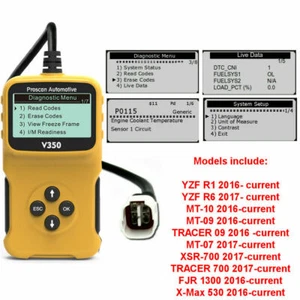 Yamaha FI, OBD2 fault code scanner diagnostic tool MT10 MT09 XSR900 R1 R6 MT07 - Picture 1 of 1