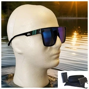 Herren Sonnenbrille Quiksilver SCIFI Shield verspiegelt polarisiert UV400 schwarz blau Fahrrad - Bild 1 von 16