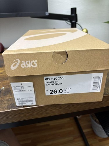 Sneakers Asics GEL NYC 2055 uomo grigio argilla nero 8.0US mai usate