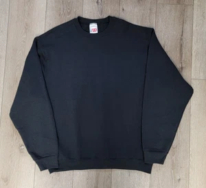 Sudadera Wilson Unisex L Negra Cuello Redondo Pullover Atlético Básico Estilo Años 90 - Imagen 1 de 6
