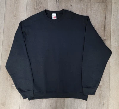 Sudadera Wilson Unisex L Negra Cuello Redondo Pullover Atlético Básico Estilo Años 90 Foto 1 de 4