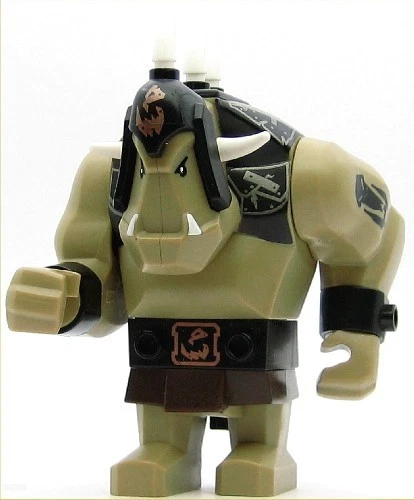 LEGO Castle Minifigure Fantasy Era Troll Dark Tan with Black Armor (Genuine) - Image 1 of 1