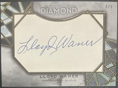 2022 Topps Diamond Icons Lloyd Waner Auto Legendary Cut Signature /4 MLB HOFer - Image 1 of 2