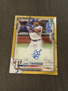 2021 Bowman Chrome Rookie Autographs Gold Refractor /50 LEODY TAVERAS Auto RC - Picture 1 of 10
