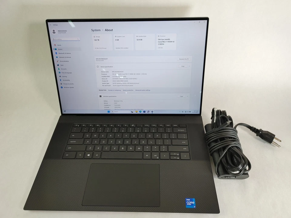 Dell Precision 5760 Core i7-11850H 2.50 GHz 32 GB 2 TB NVMe Windows 11 Pro - Image 1 of 4