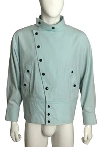 PIERRE CARDIN - 1990s Aqua Cotton Jacket, Size-Large - Bild 1 von 6
