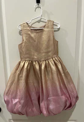 Vestido bolha ombre feminino edições raras tamanho 6 dourado brilhante ane rosa - Imagem 1 de 4