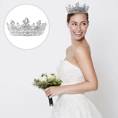  Cerchietto Sposa Corona in Stile Barocco Decorazioni Per Capelli Da Donna - Immagine 1 di 4