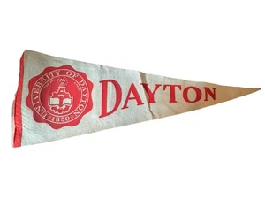 VINTAGE 1950s University of Dayton Flyers Football Felt Wool Pennant Banner - Picture 1 of 19