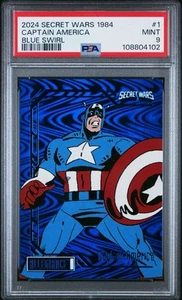PSA 9 Marvel Allegiance Secret War 1984 Blue swirl Captain America /10 SSP #1 - Bild 1 von 2