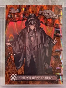 2025 Topps Chrome Cactus Jack x Wrestlemania Shinsuke Nakamura Orange 4/25 SP - Picture 1 of 2