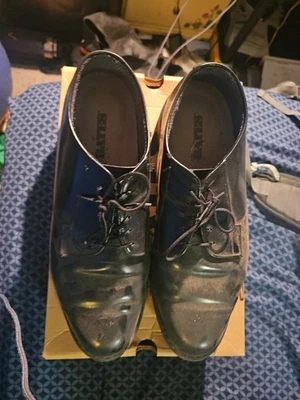 Bates Cuero Uniforme Vestido Oxford Negro Zapatos Para Hombre Talla 13 D Nuevo en Caja # E00968 Foto 1 de 4