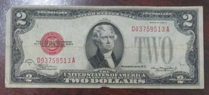 1928 $2 Red Seal * United States Note * Neat Old Note * 9513 - Picture 1 of 4