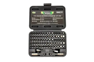 77 Piece Stubby Bit Set Torx Hex Phillips Flat Tip XZN Drive Tool Kit - Picture 1 of 2
