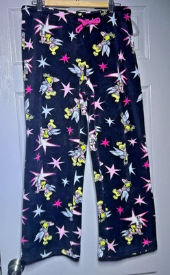 Disney Tinkerbell sleep pants size medium 7-9 with tie string fuzzy comfy - Изображение 1 из 4